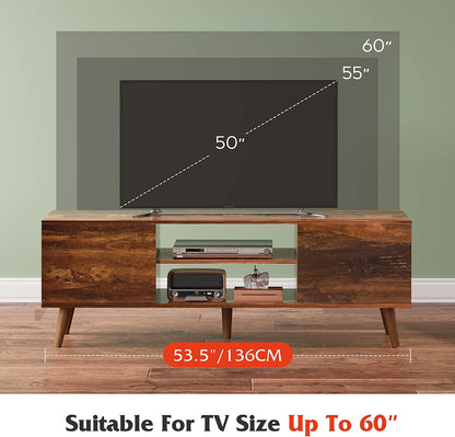 TV Stand for 55 60 Inch TV, Mid Century Modern TV Console, Entertainment Center