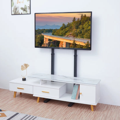 TV Floor Stand Tall TV Mount Bracket Height Adjustable Free Standing for 32”-65” Flat Panel LED LCD Screens