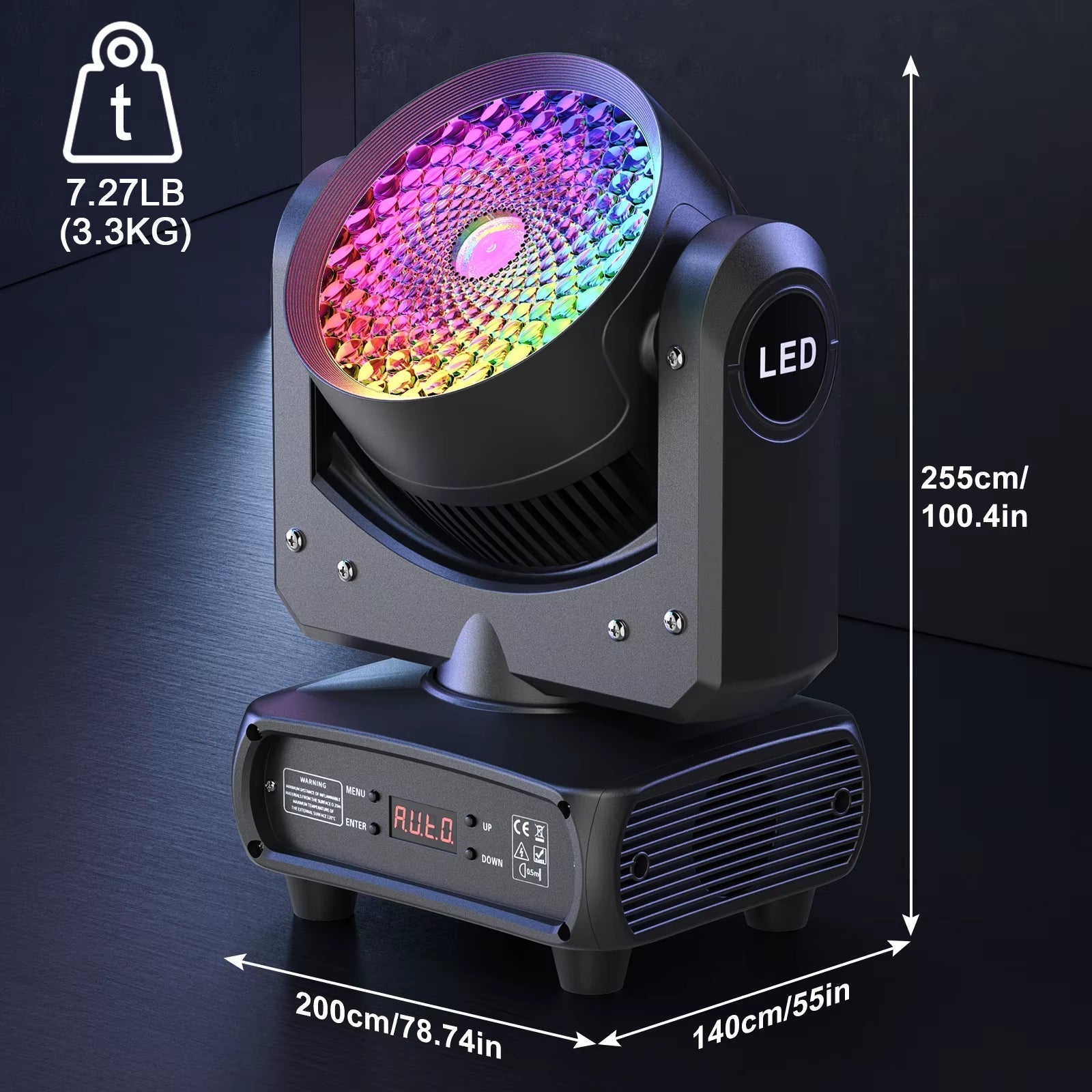 150W High Brightness Moving Head Light COB+LED RGBW 4In1 Stage Effect Lighting Rotating DMX512 for DJ Party Wedding Disco