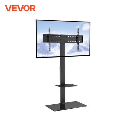 TV Stand Mount Swivel Tall TV Stand for 32-55/ 65/ 85 Inch TV Height Adjustable Portable Floor TV Stand Max VESA 600X800Mm