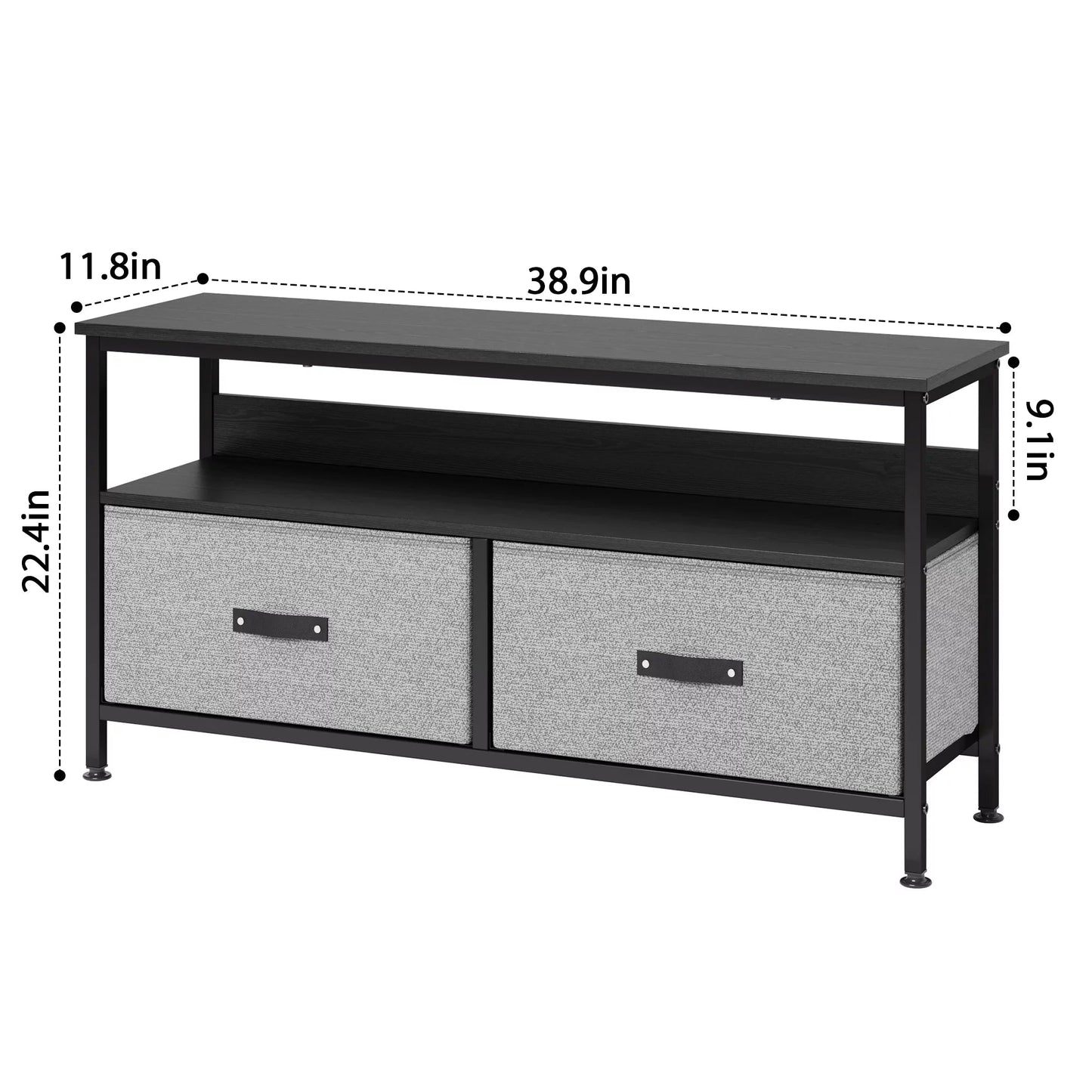 Dresser TV Stand 3-Drawers , 55 Inch TV Stand for Bedroom Small TV Stand Dresser with Drawers and Shelves,Tv & Media Console Table Furniture