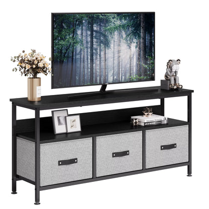 Dresser TV Stand 3-Drawers , 55 Inch TV Stand for Bedroom Small TV Stand Dresser with Drawers and Shelves,Tv & Media Console Table Furniture