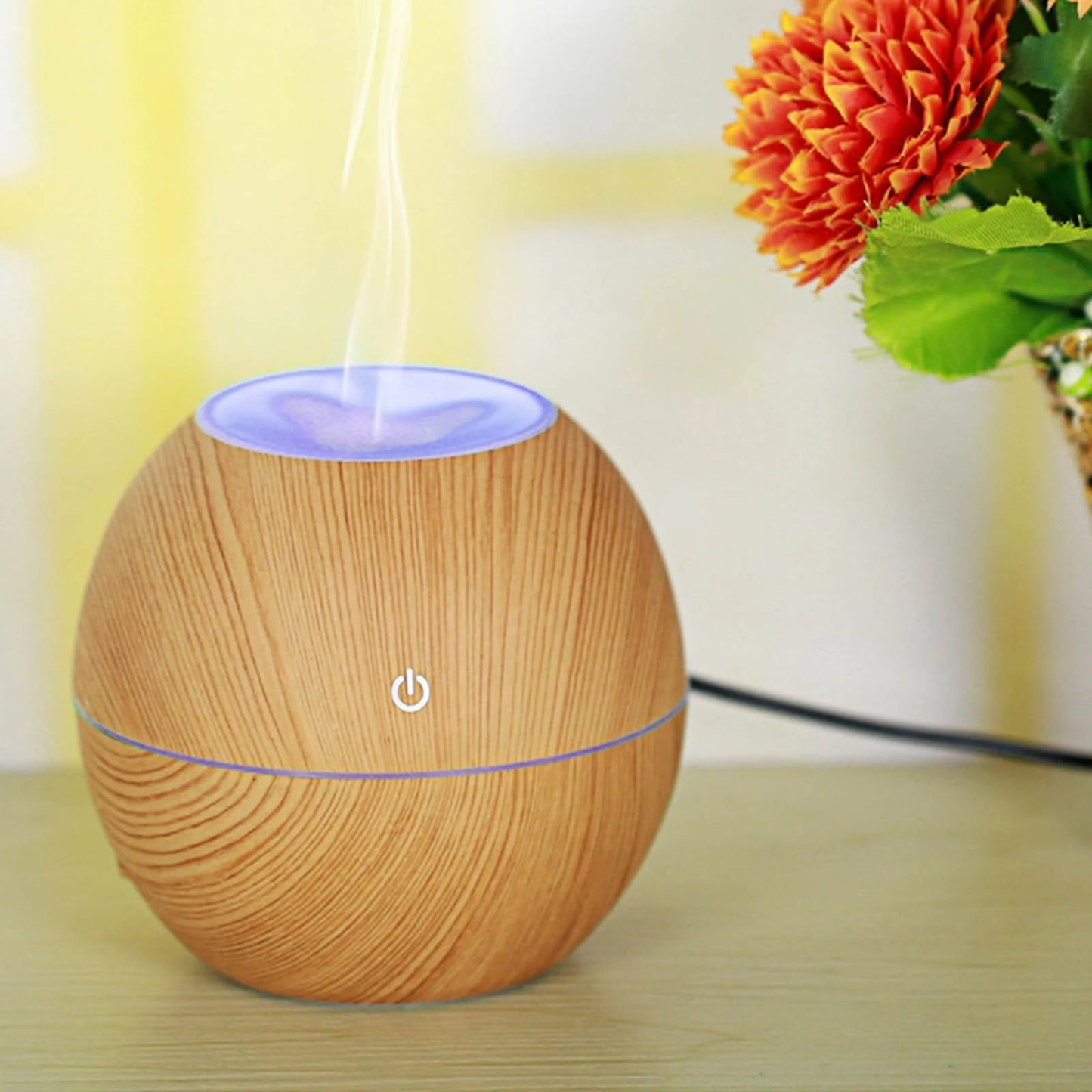 Essential Oil Diffuser Humidifier, Electric Ultrasonic Air Aroma Diffusers Vaporizer, Scent Mist Defuser, Auto-Off, LED Color Changing Light for Large Bed Room, Home, Office