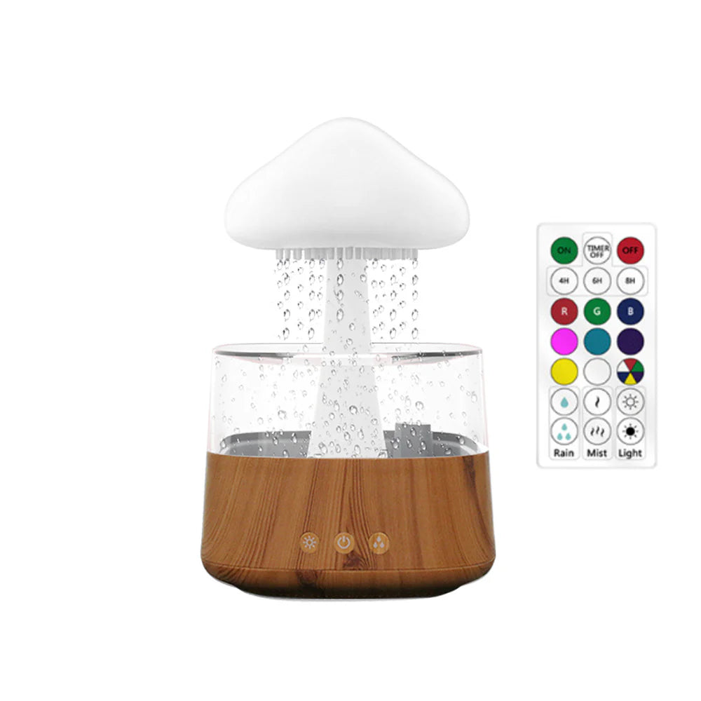 Relax Cloud Rain Diffuser: Ultrasonic Aromatherapy Humidifier with Colorful Lamp